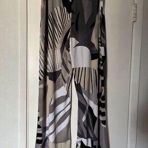 Abstract Patterned Wide-Leg Pants